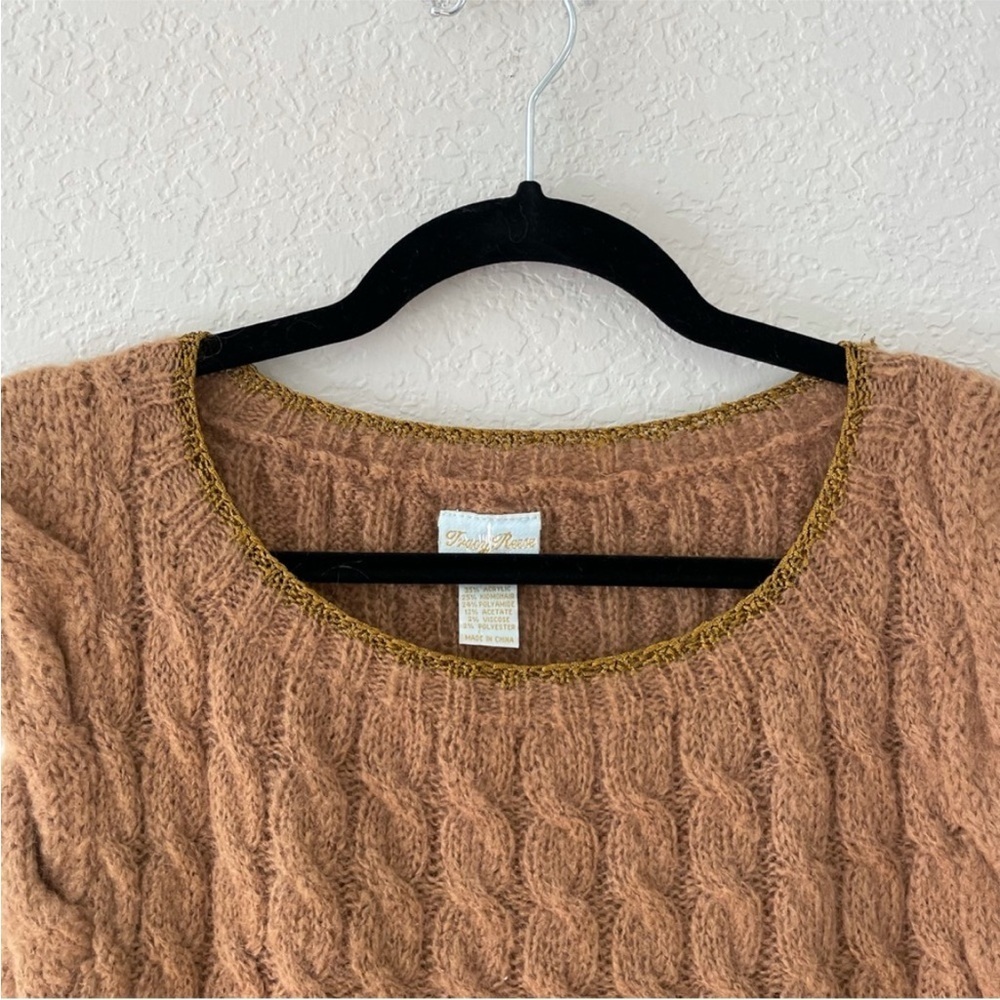 Anthropologie Brown Cable Knit Sweater - Picture 2 of 6